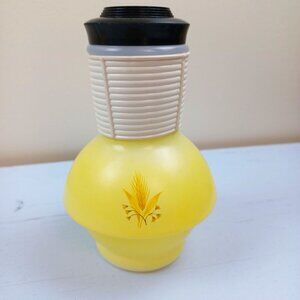Vintage McKee Hottle Glasbake Yellow Glass Syrup Bottle With Bakelite Cap & Whea